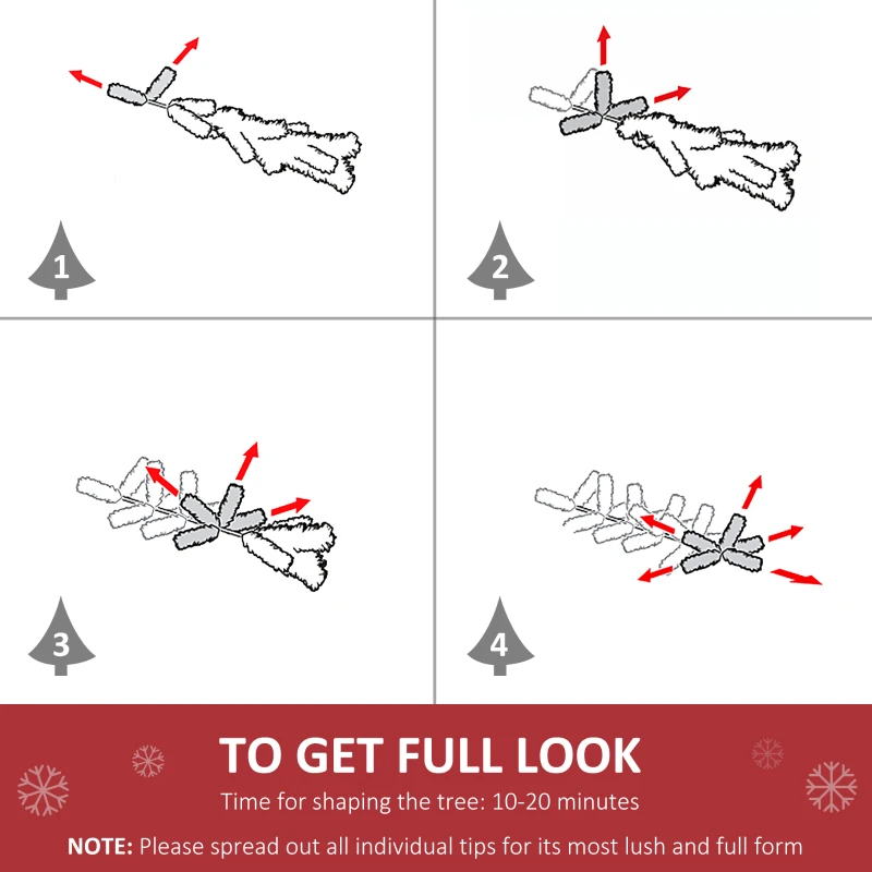 HOMCOM 5' Artificial Half Christmas Trees with Auto Open, Steel Base, for Indoor Xmas Décor