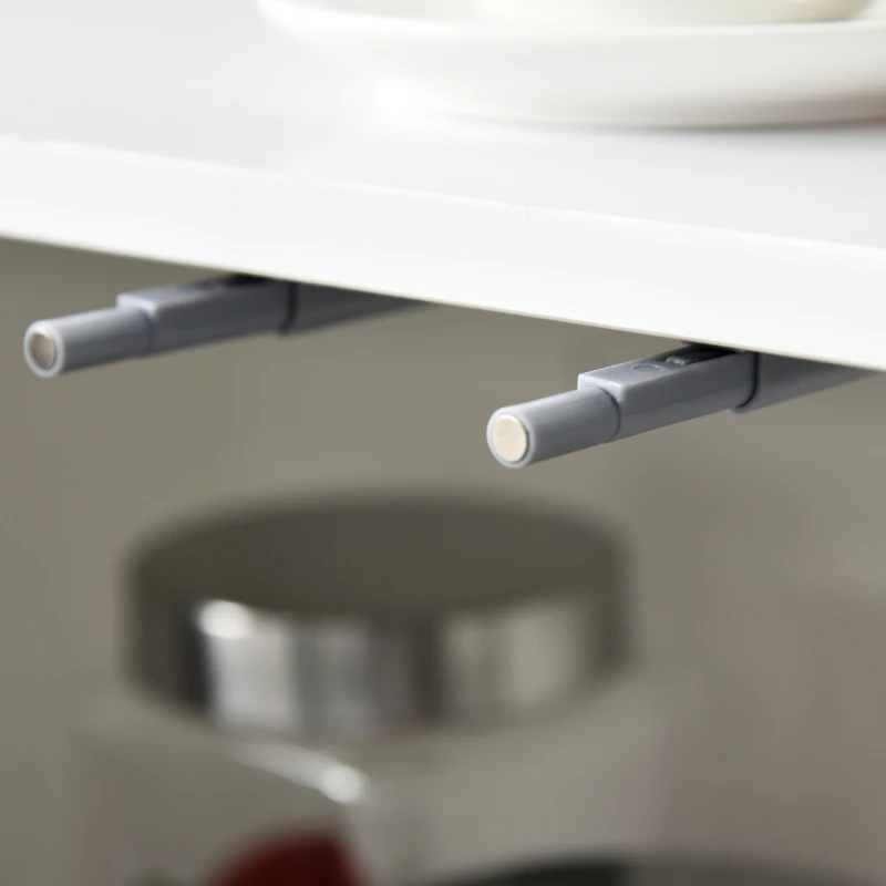 HOMCOM Kitchen Sideboard Storage Cabinet, Modern Coffee Bar with Push-Open Design and 2 Drawers for Living Room, Light Grey