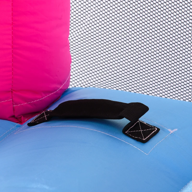 Outsunny Kids 5 in 1 Inflatable Bounce Castle House, Trampoline Water Slide Pool Climbing Wall with Inflator for Kids Age 3-12 Summer 12.4' x 10.5' x 6.9' - Multi-color