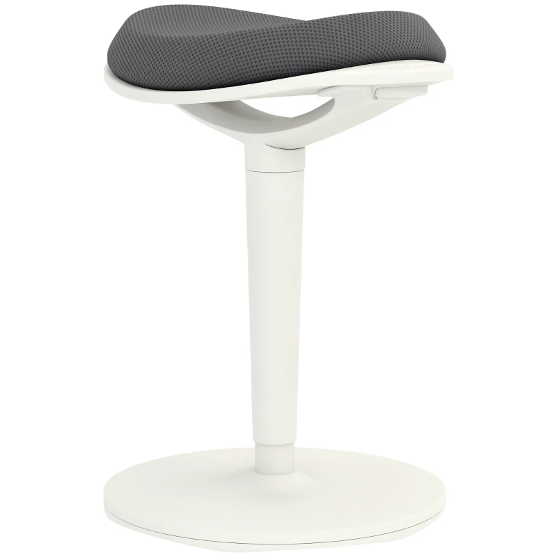 HOMCOM Standing Desk Stool, Ergonomic Wobble Chair, Adjustable Leaning Stool for Office Desks, with Rocking Motion, Grey