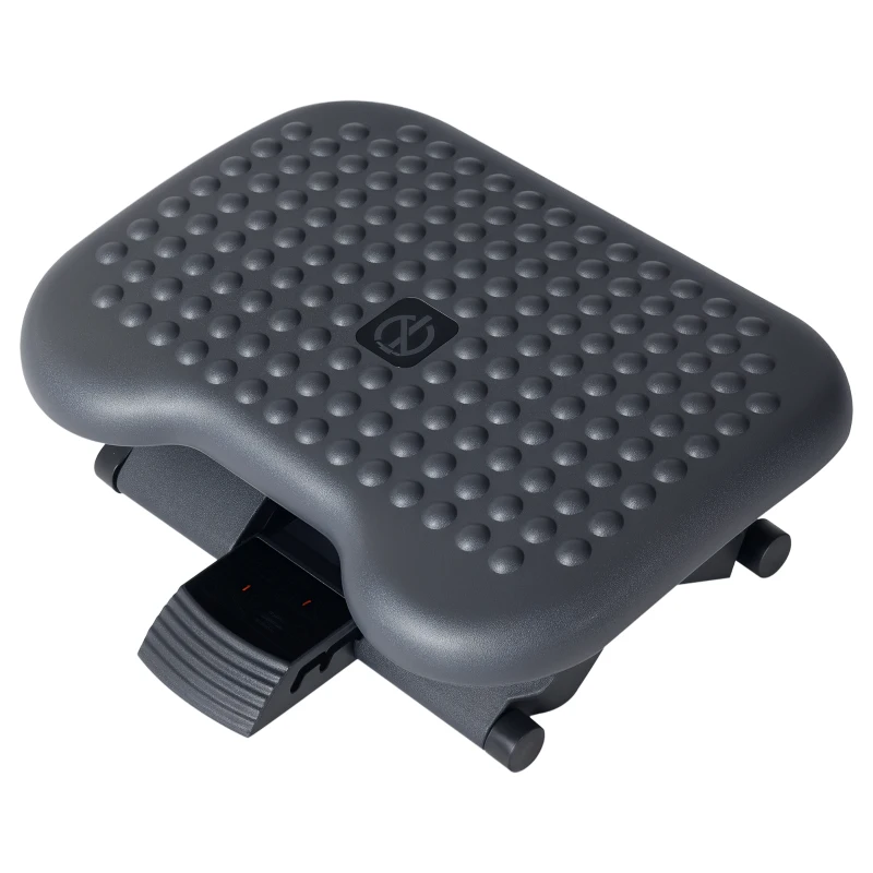 HOMCOM Ergonomic Footrest Adjustable Height and Angle, Home Office Foot Rest Stool with Non-Skid Massage Surface Texture Improves Comfort