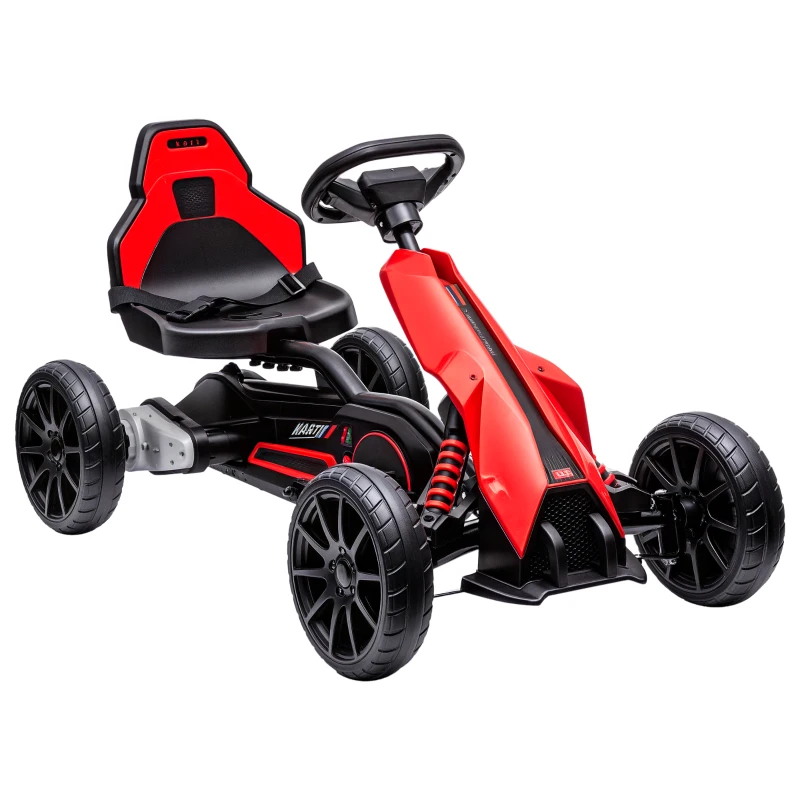 Aosom 12V 7AH Electric Go Kart, Outdoor Racer Car for Kids, with Forward Backward, Adjustable Speed, Ages 3-8 Years Old, Red