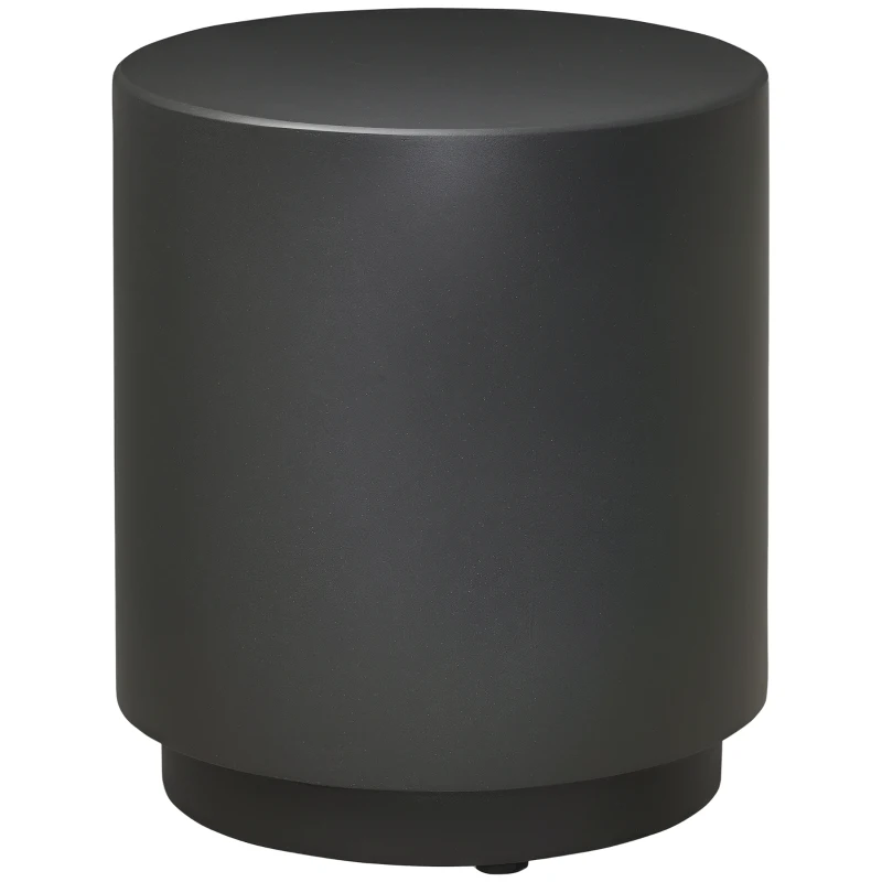 HOMCOM Terrazzo Finish Side Table, 17" Round End Table for Indoor and Outdoor, Charcoal Grey