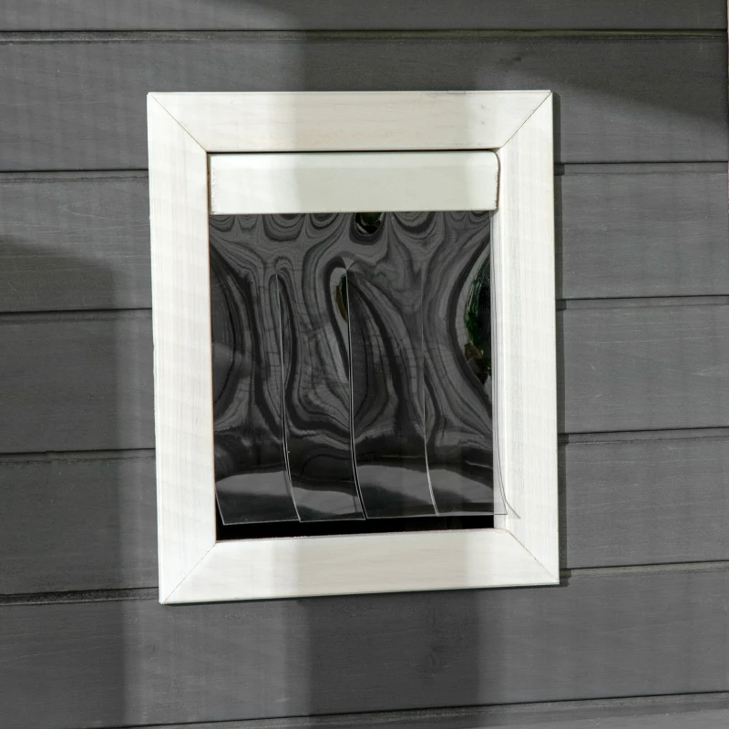 PawHut Wooden Cat Catio, 66.5"L Walk in Outdoor Cat House with PVC Weather Protection Roof, Multiple Platforms, Lockable Doors, Resting Condo, Observation Window, for 2 Cats