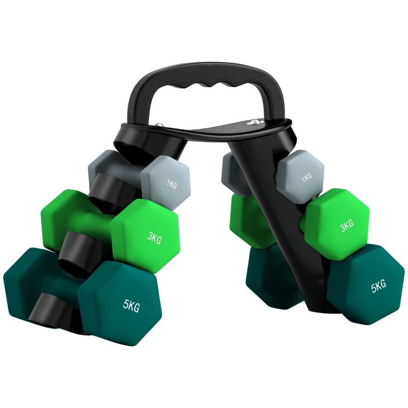 Soozier 40 LBS Hex Dumbbell Set with Vertical Rack, Adjustable Dumbbells, Hand Weights for Home Gym Strength Training, Green