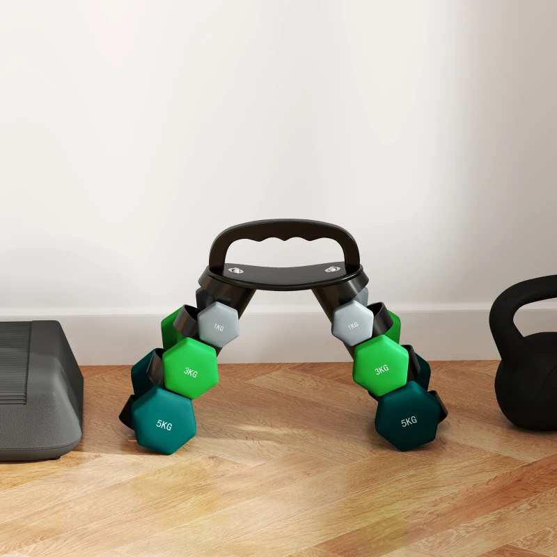 Soozier 40 LBS Hex Dumbbell Set with Vertical Rack, Adjustable Dumbbells, Hand Weights for Home Gym Strength Training, Green