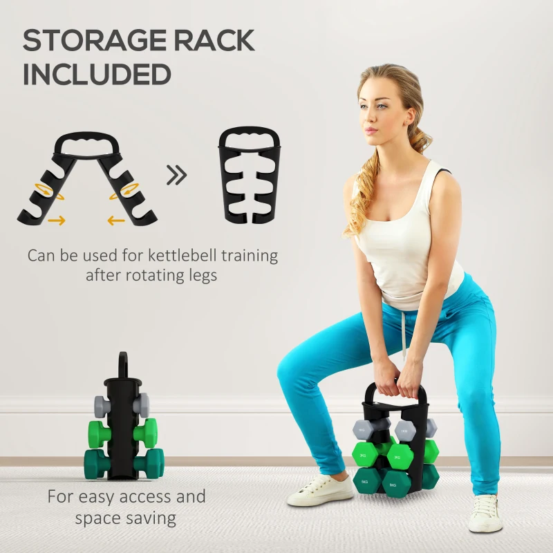 Soozier 40 LBS Hex Dumbbell Set with Vertical Rack, Adjustable Dumbbells, Hand Weights for Home Gym Strength Training, Green