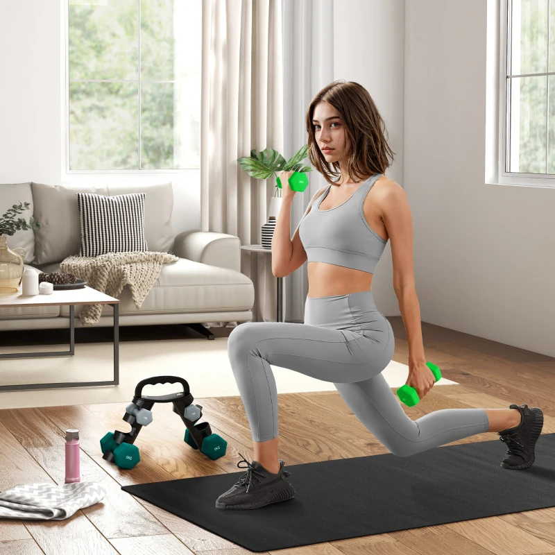 Soozier 40 LBS Hex Dumbbell Set with Vertical Rack, Adjustable Dumbbells, Hand Weights for Home Gym Strength Training, Green