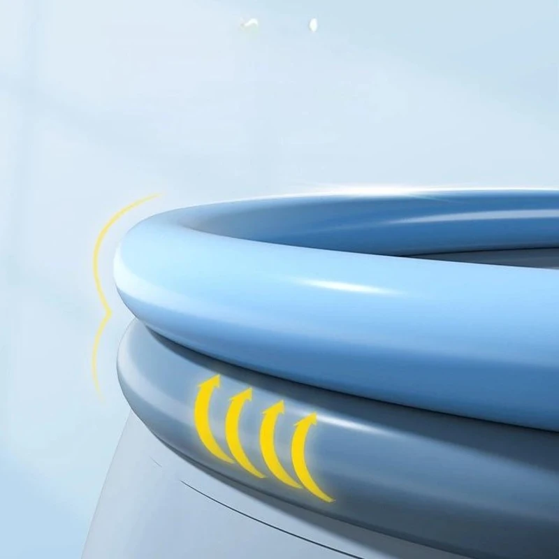 142" Outdoor Inflatable Swimming Pool with 1200 Gallon Capacity, 3-Ply PVC Construction, Fits Up to 9 People, 142" L x 142" W x 72" H, Aqua Grey