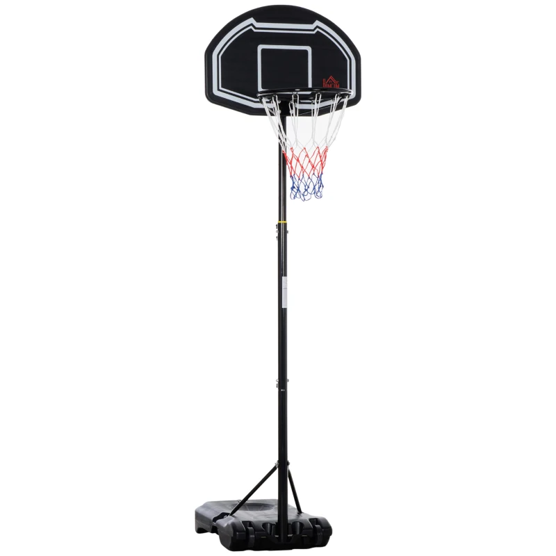 HOMCOM Basketball Hoop and Stand with Weight Base and Wheels, 5.2-6.9ft Height Adjustable, Black
