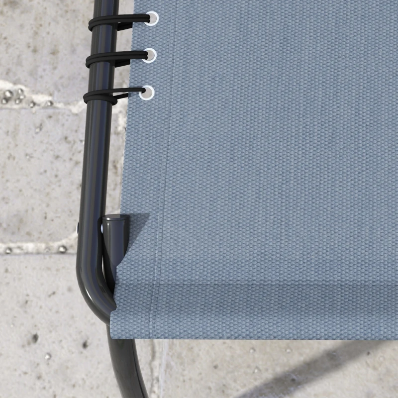 Outsunny Folding Chaise Lounge Pool Chair with 4-Position Reclining Back, Breathable Mesh & Bungee Seat, Gray