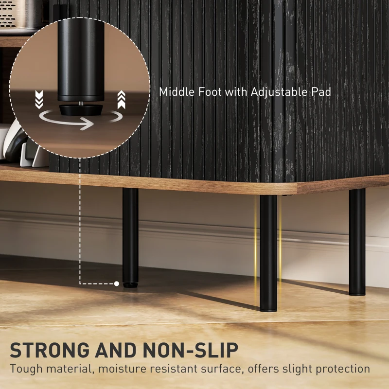 HOMCOM TV Stand Cabinet for TVs up to 55 Inches, TV Unit with Storage Shelves and Cabinets for Living Room, Black