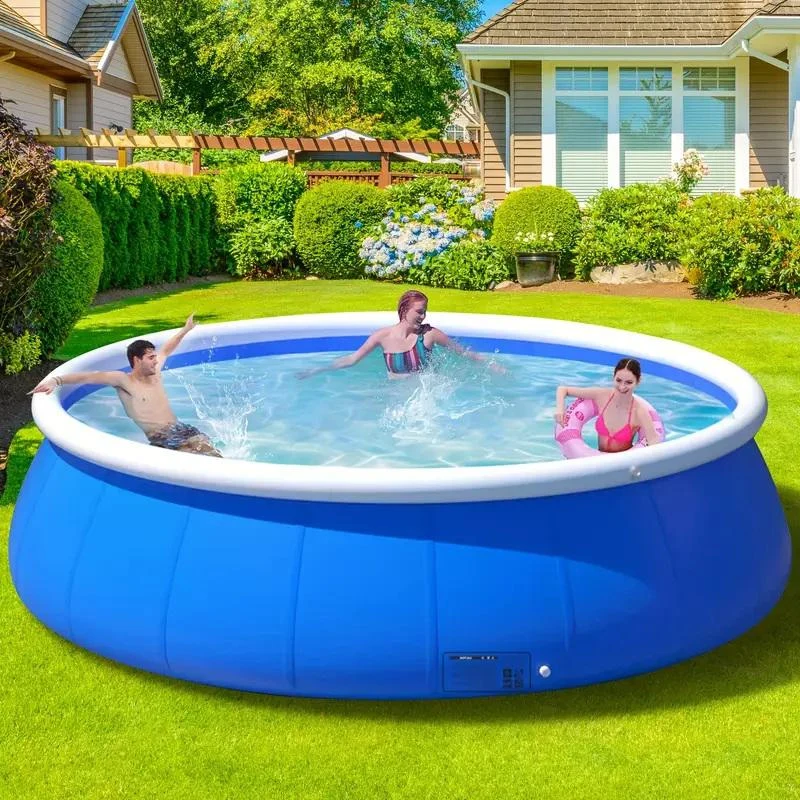 Inflatable Swimming Pool with Quick Water Management, Durable PVC Construction, Easy Setup and Storage, 72" L x 72" W x 20" H, Blue