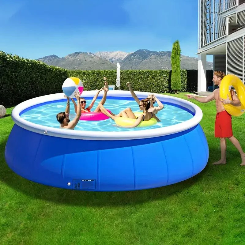 Butterfly Inflatable Swimming Pool with PVC Construction, Easy Setup and Storage, Convenient Water Management, 120" L x 120" W x 30" H, Blue