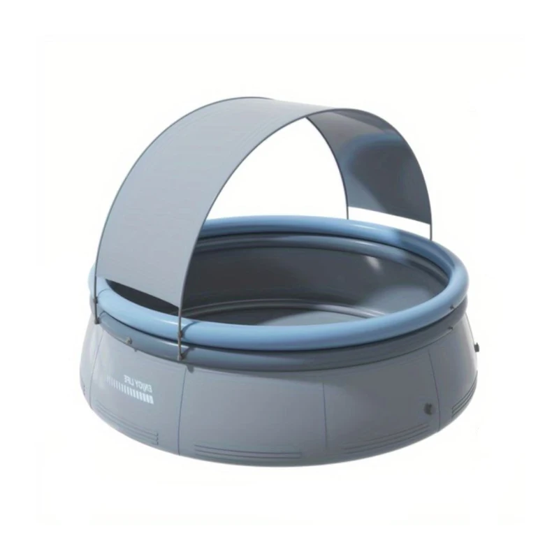 96" Outdoor Inflatable Swimming Pool with 1200 Gallon Capacity, 3-Ply Reinforced PVC, Fits Up to 5 People, 96" L x 96" W x 56.5" H, Aqua Grey