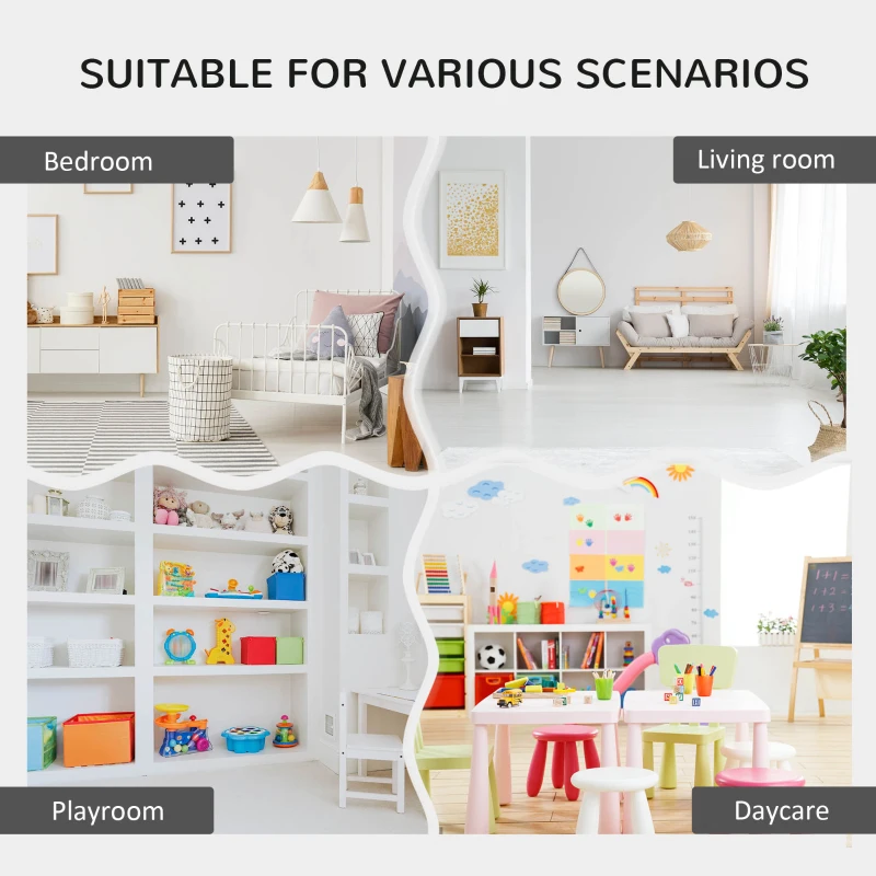 HOMCOM Kids Bookcase Toy Chest Kids Cabinet Storage Organizer Children Display Shelf for Toys Clothes Books Bedroom, Brown