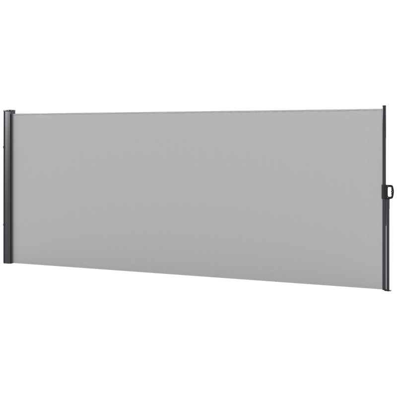 Outsunny 13' x 5' Retractable Side Awning, Outdoor Privacy Screen for Garden, Hot Tub, Balcony, Terrace, Pool, Light Grey