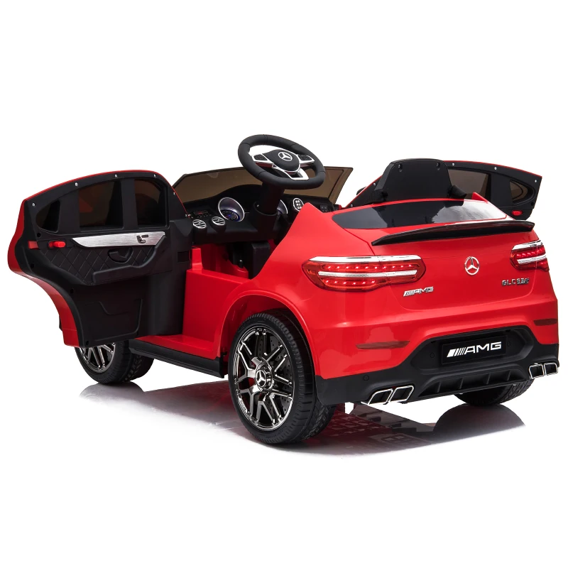 Aosom 12V/7AH Kids Ride on Car, Mercedes Benz AMG GLC63S Coupe, Electric Car with Remote Control, Handle, 2 Speed, with Music, Electric Light, Easy to Move, Red