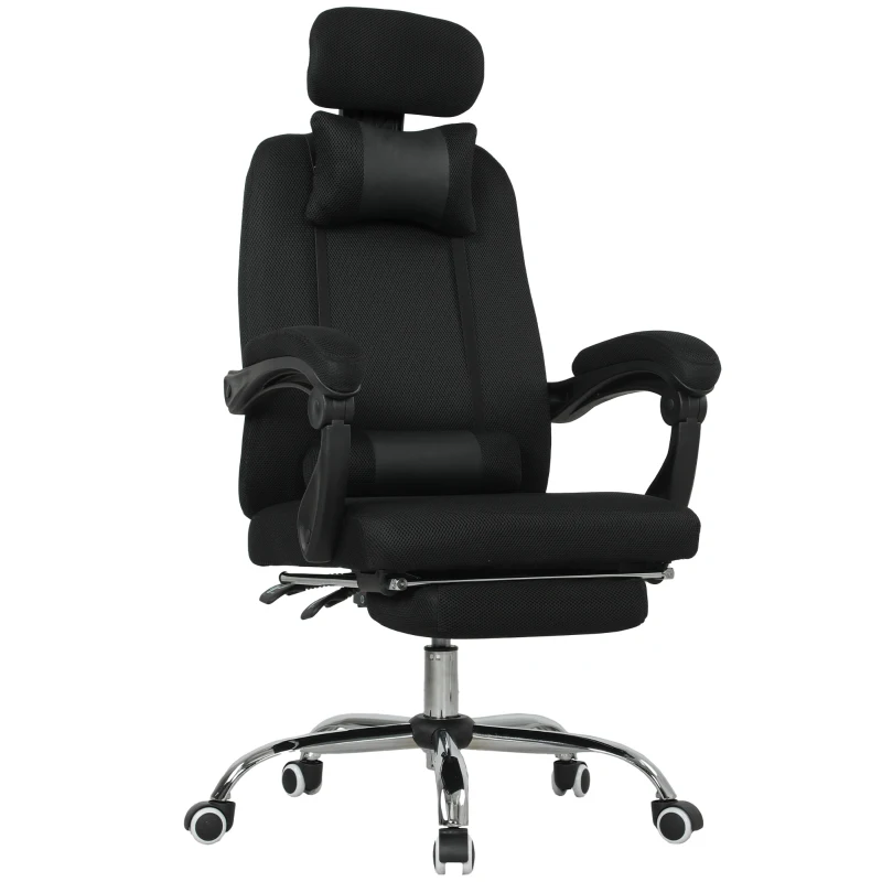 Vinsetto Ergonomic Executive High Back Office Chair with Footrest, Lumbar Support, Black