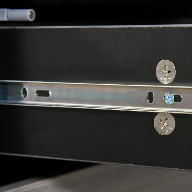 HOMCOM Kitchen Sideboard Storage Cabinet, Modern Coffee Bar with Push-Open Design and 2 Drawers for Living Room, Black