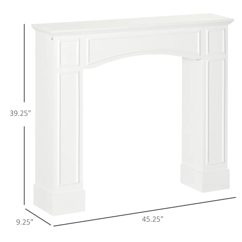 HOMCOM Modern Fireplace Mantel, Surround Mantel for Fireplace with Decorative Pattern Interior Width 29", White
