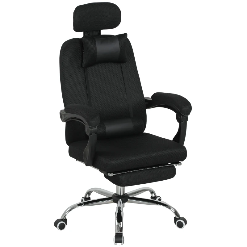 Vinsetto Ergonomic Executive High Back Office Chair with Footrest, Lumbar Support, Black