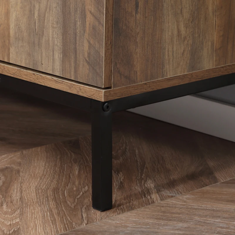 HOMCOM Industrial Sideboard Buffet Storage Cabinet Cupboard with 2 Doors, 3 Drawers and Shelves for Dining Room, Living Room, Brown