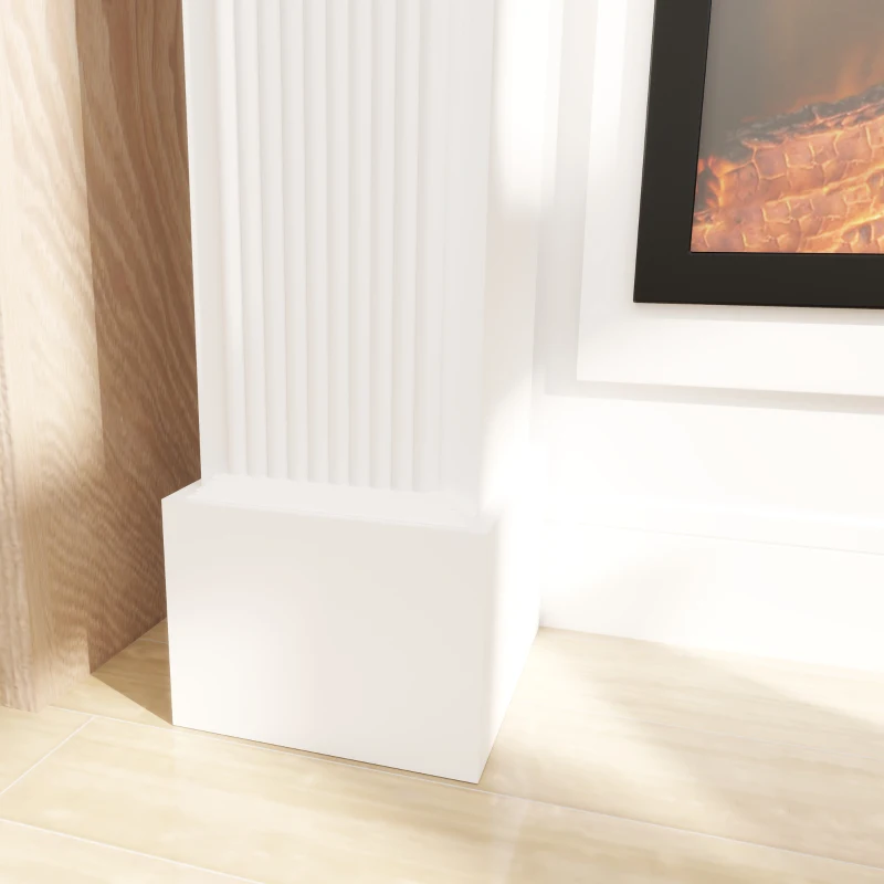 HOMCOM Baroque Fireplace Mantel, Freestanding Fireplace Surround for Electric Fireplaces, 43.25 Inch x 42.75 Inch, White