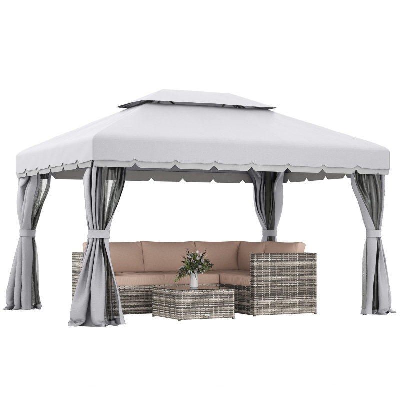 Outsunny 12'x10' Hardtop Gazebo with Aluminum Frame
