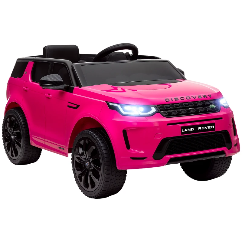 Qaba Land Rover Discovery Sport Licensed 12V Kids Ride on Car with Remote Control Soft Start, LED Lights, Pink