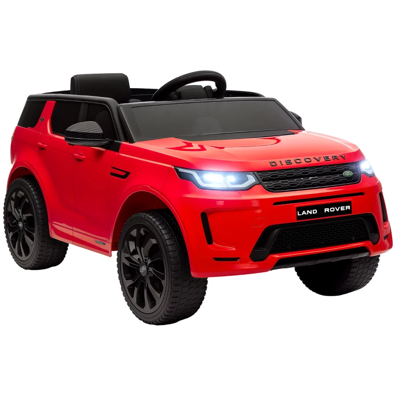 Qaba Land Rover Discovery Sport Licensed 12V Kids Ride on Car with Remote Control Soft Start, LED Lights, Red