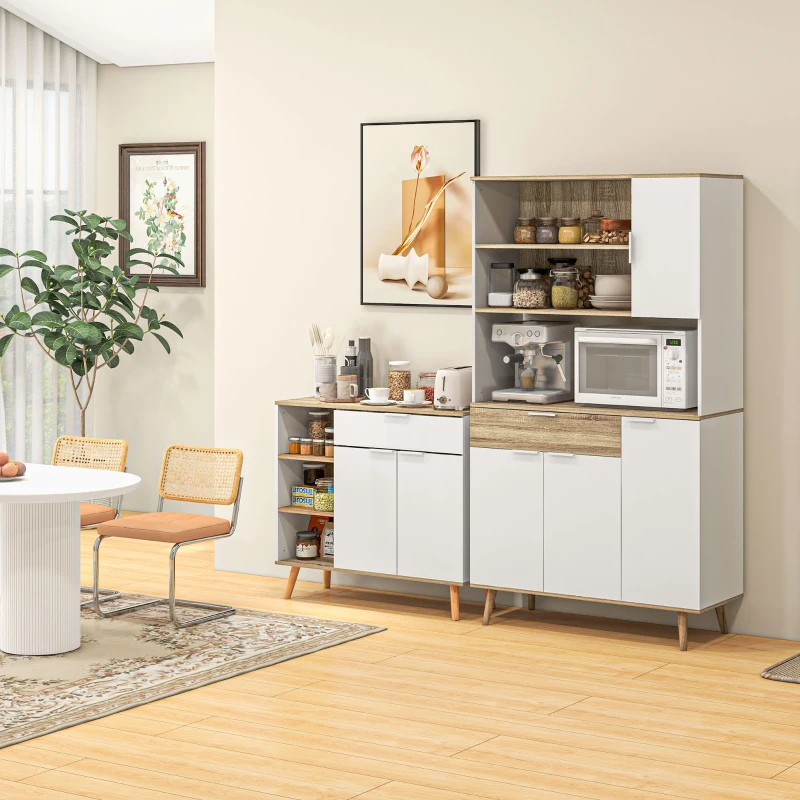 HOMCOM Modern Sideboard Cabinet, Freestanding Sideboards and Buffets with 2 Doors, Drawer and Adjustable Shelves