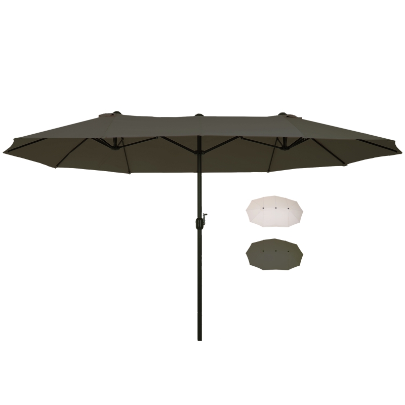 Outsunny 15ft Patio Umbrella Double-Sided Outdoor Extra