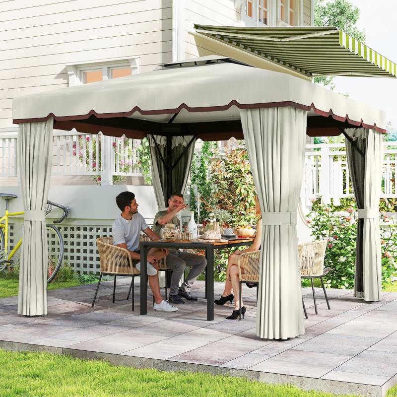 Outsunny 10' x 10' Outdoor Patio Gazebo Double Soft-top