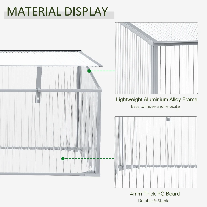 Outsunny 39''x23.5''x17.25'' Outdoor & Indoor Greenhouse for Plants Larger Room with Adjustable Sunshine Board, Cold Frame