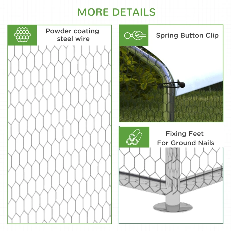 PawHut Large Metal Chicken Coop, Hen Run House with Anti-Ultraviolet Cover, Walk-in Poultry Cage for Ducks, Rabbits, Outdoor Backyard Farm, 13.1' x 9.8' x 6.4'