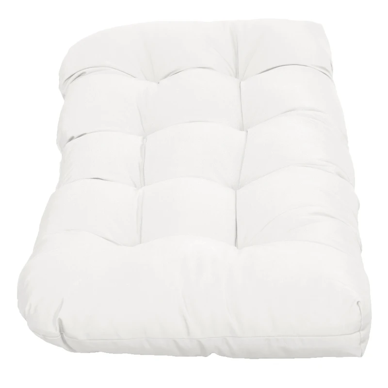 Outsunny Set of 2 Patio Bench Replacement Cushions, 2 Seater Outdoor Loveseat Cushion Seat Pad, 43" x 19" x 3", Cream White