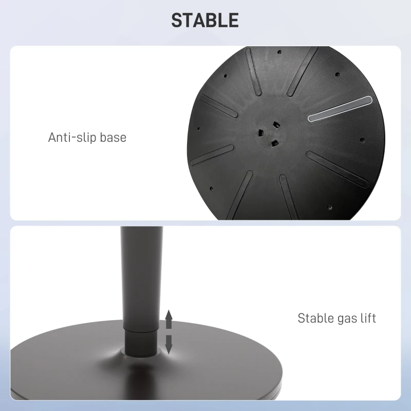 HOMCOM Standing Desk Stool, Ergonomic Wobble Chair, Adjustable Leaning Stool for Office Desks, with Rocking Motion, Black