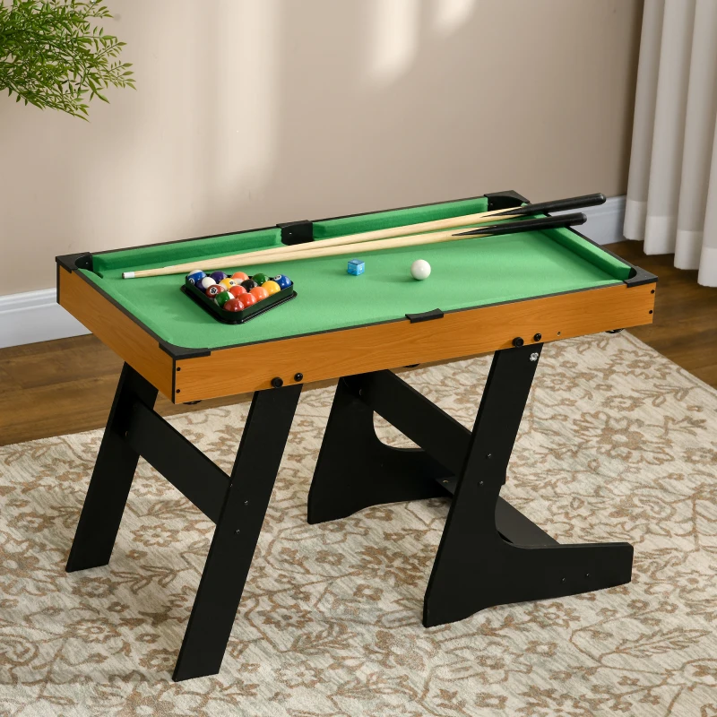 Soozier 38" Mini Pool Table Set Tabletop Billiards Game with Easy Folding for Storage, with Balls, Cues, Chalk, Brush