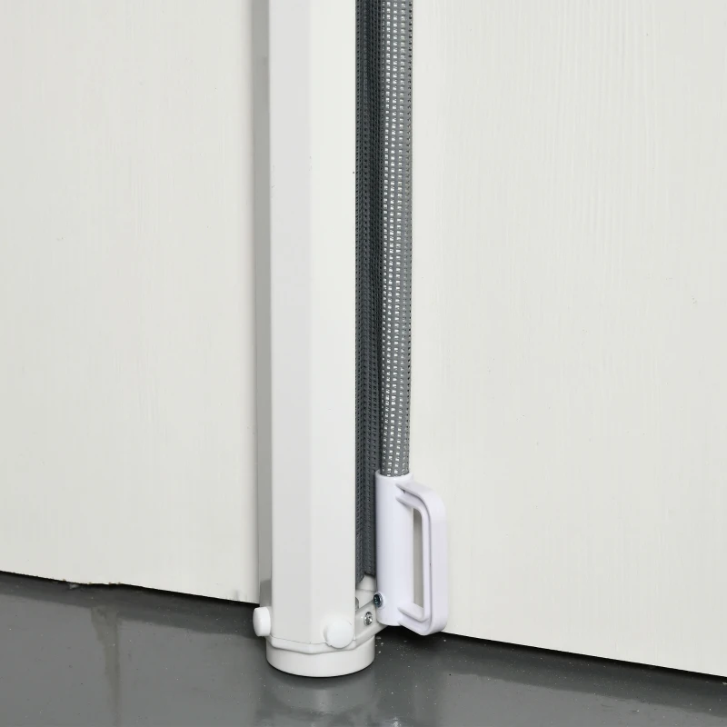 PawHut Retractable Pet Safety Barrier Gate, Flexible and Extensible for Stairways Doorways Hallways, Grey