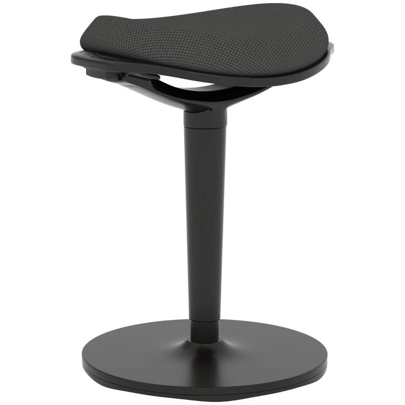HOMCOM Standing Desk Stool, Ergonomic Wobble Chair, Adjustable Leaning Stool for Office Desks, with Rocking Motion, Black