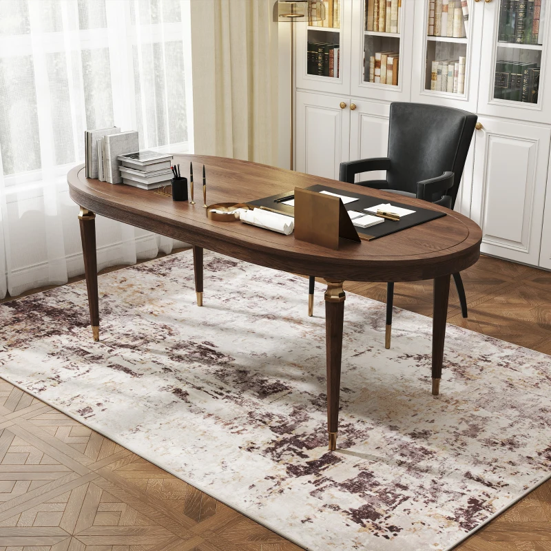 HOMCOM Machine Washable Area Rug 5x7, Non-Slip Modern Abstract Floor Carpet for Living Room, Bedroom, Dining Room, Mixed-Brown