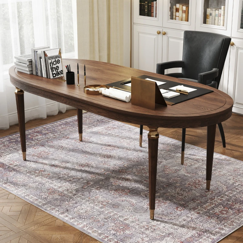 HOMCOM Machine Washable Area Rug 4x6, Non-Slip Traditional Flower Print Floor Carpet for Living Room, Bedroom, Grey and Brown