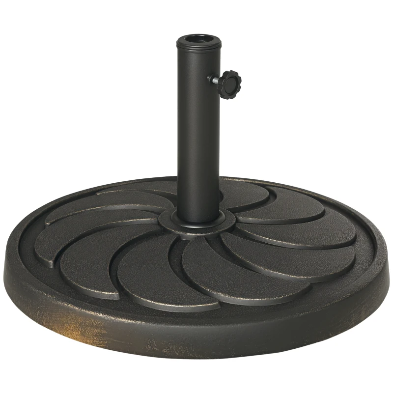 Outsunny 40 lb Heavy Duty Patio Umbrella Base, 21" Round Resin Market Umbrella Stand for Outdoor, Garden, Backyard, Bronze