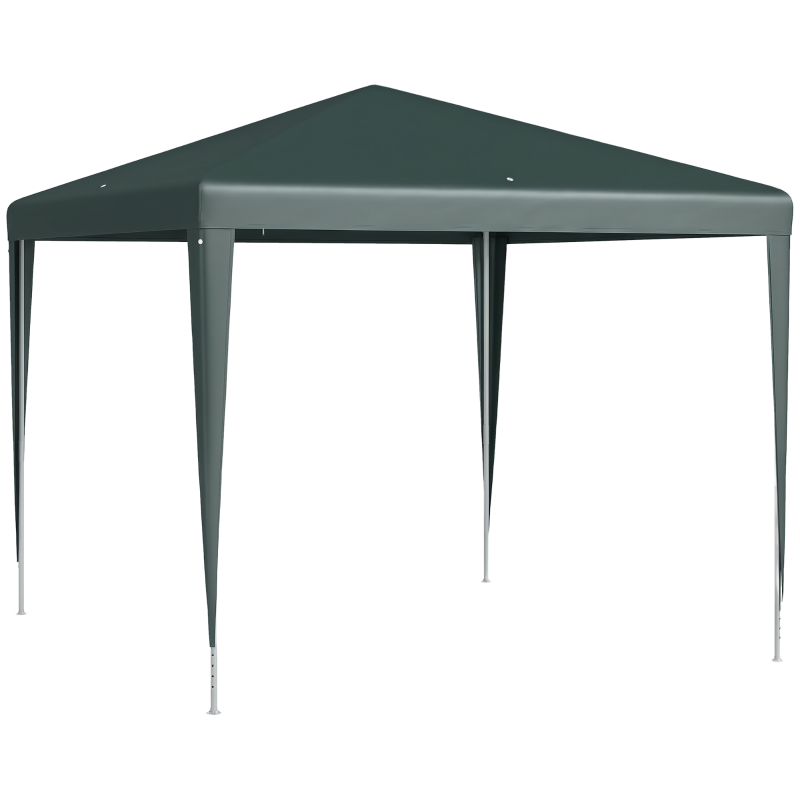 Outsunny 9' x 9' Portable Canopy Party Tent Gazebo Outdoor Sunshade for Weddings Parties with Dressed Legs, Dark Green