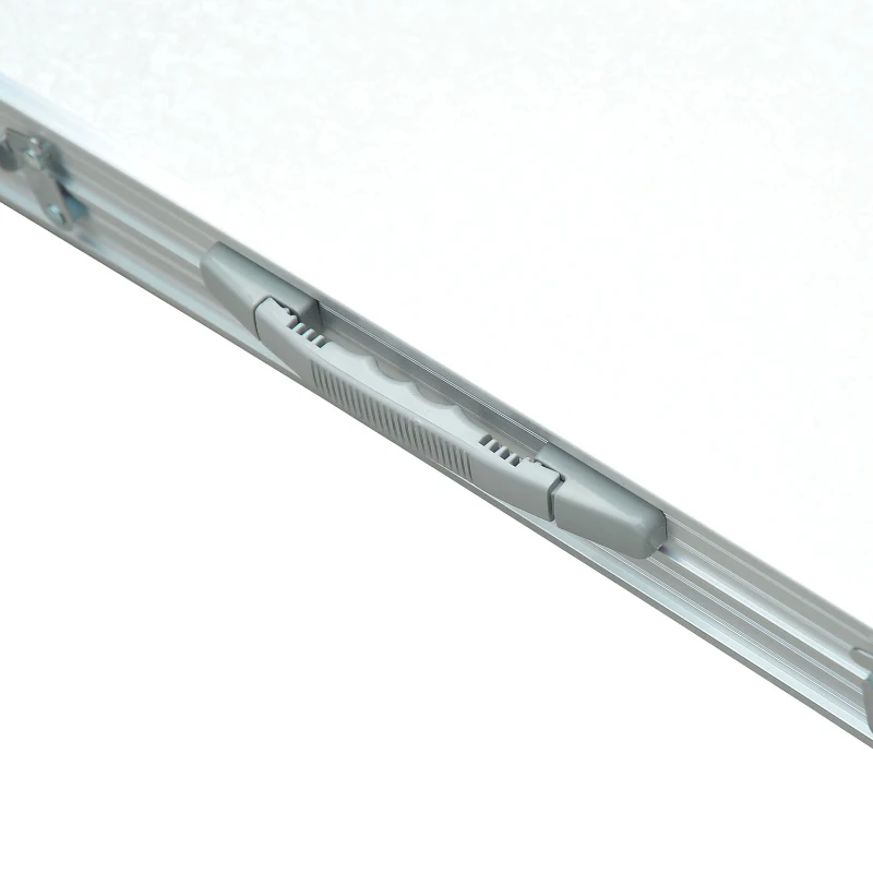 Outsunny 4ft Camping Table Foldable Picnic Garden BBQ Desk Indoor & Outdoor Folding Table with 2 Level Height Adjustable, Aluminum Frame and Carrying Handle, Silver