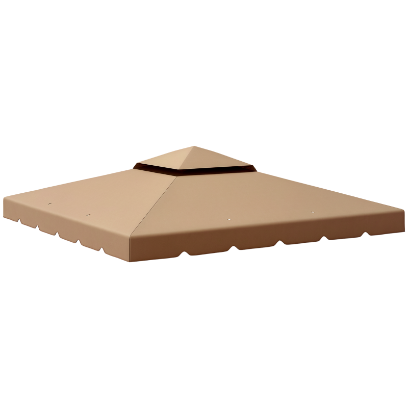 Outsunny 10' x 10' Replacement Canopy, Gazebo Top Cover with Double Vented Roof for Garden Patio (TOP ONLY), Khaki