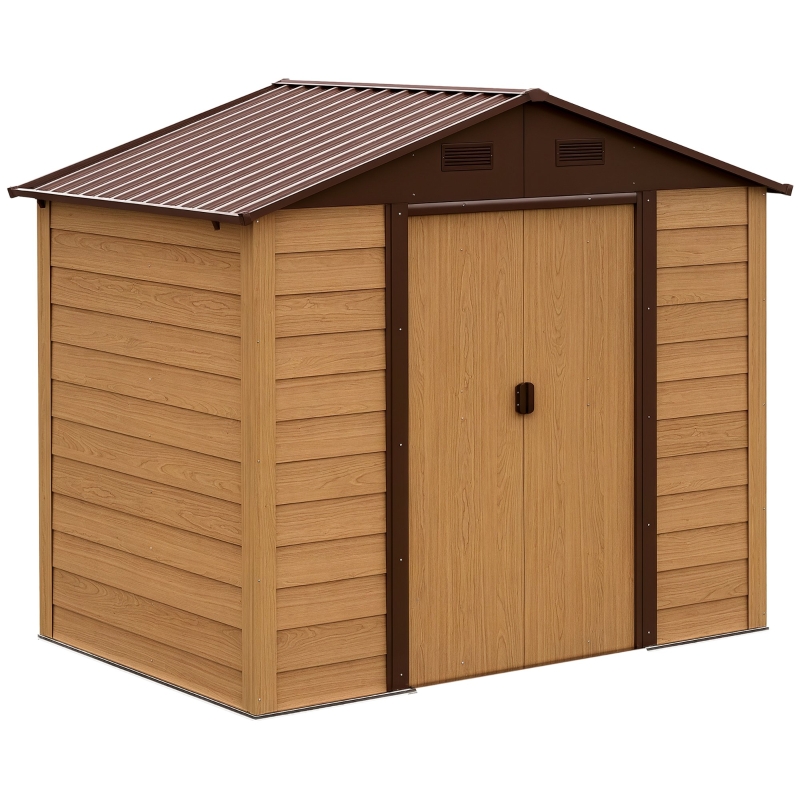 【海外限定】 Outsunny 7.7' Double with Shed Storage Outdoor Metal 6.4' x ジャケット・アウター