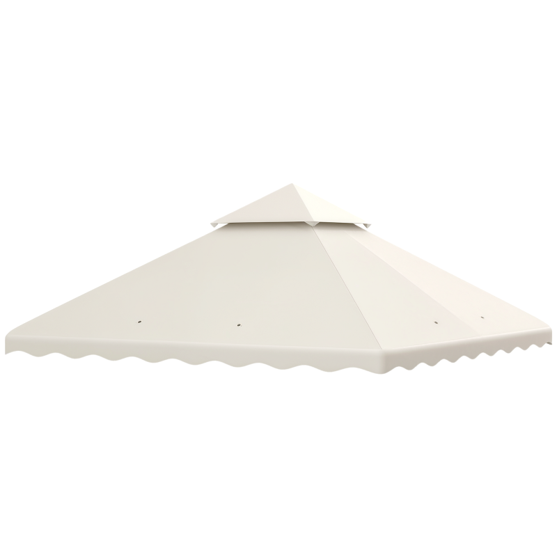 Outsunny 10' x 10' Gazebo Replacement Canopy Cover, 2 Tier Gazebo Roof Replacement TOP ONLY, Cream