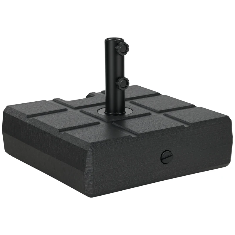 Outsunny Umbrella Stand for 1.3", 1.5" or 1.9" Umbrella Poles, Fillable Umbrella Base, Black
